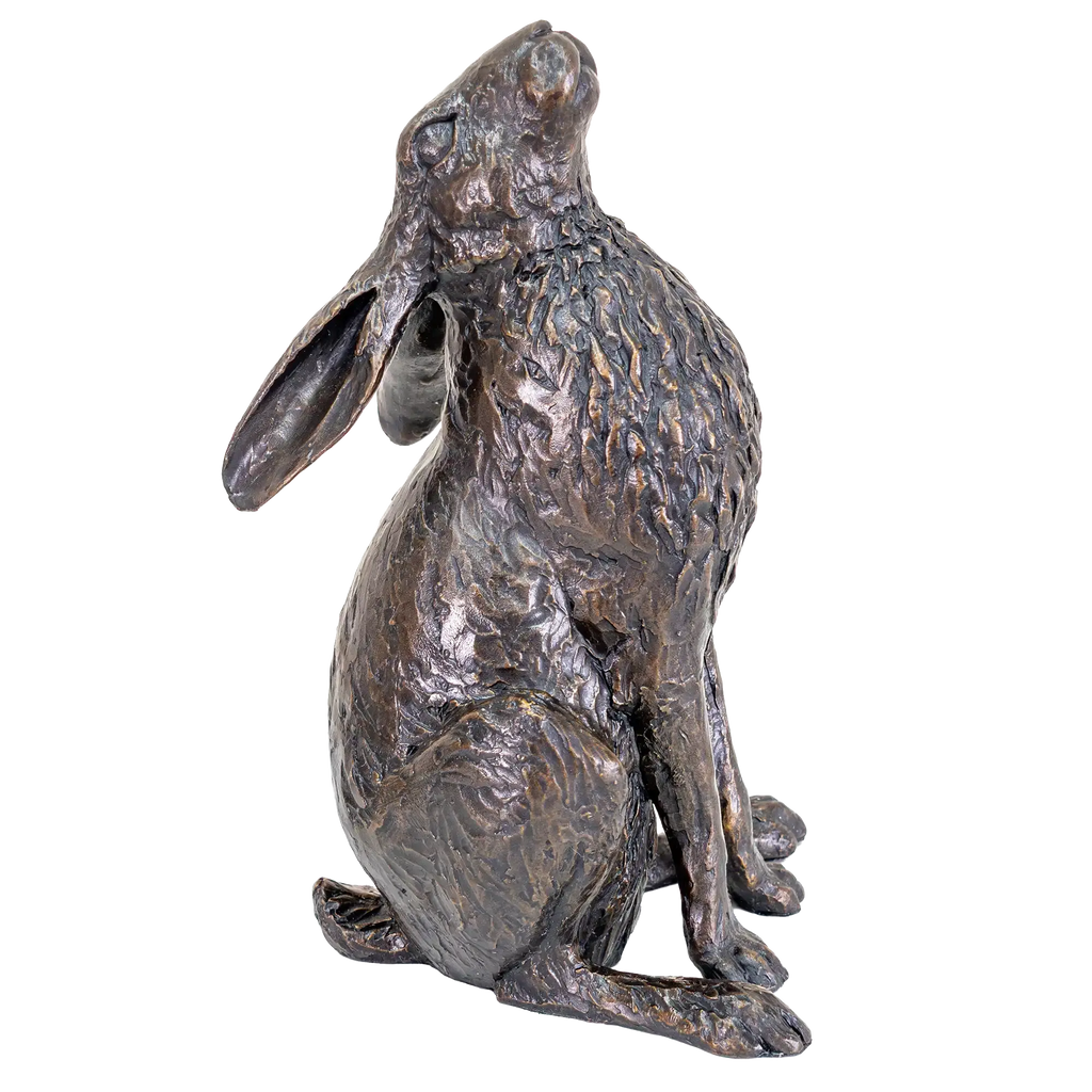 Richard Cooper Bronze Hares Collection Large Hare Moon Gazing Figurine