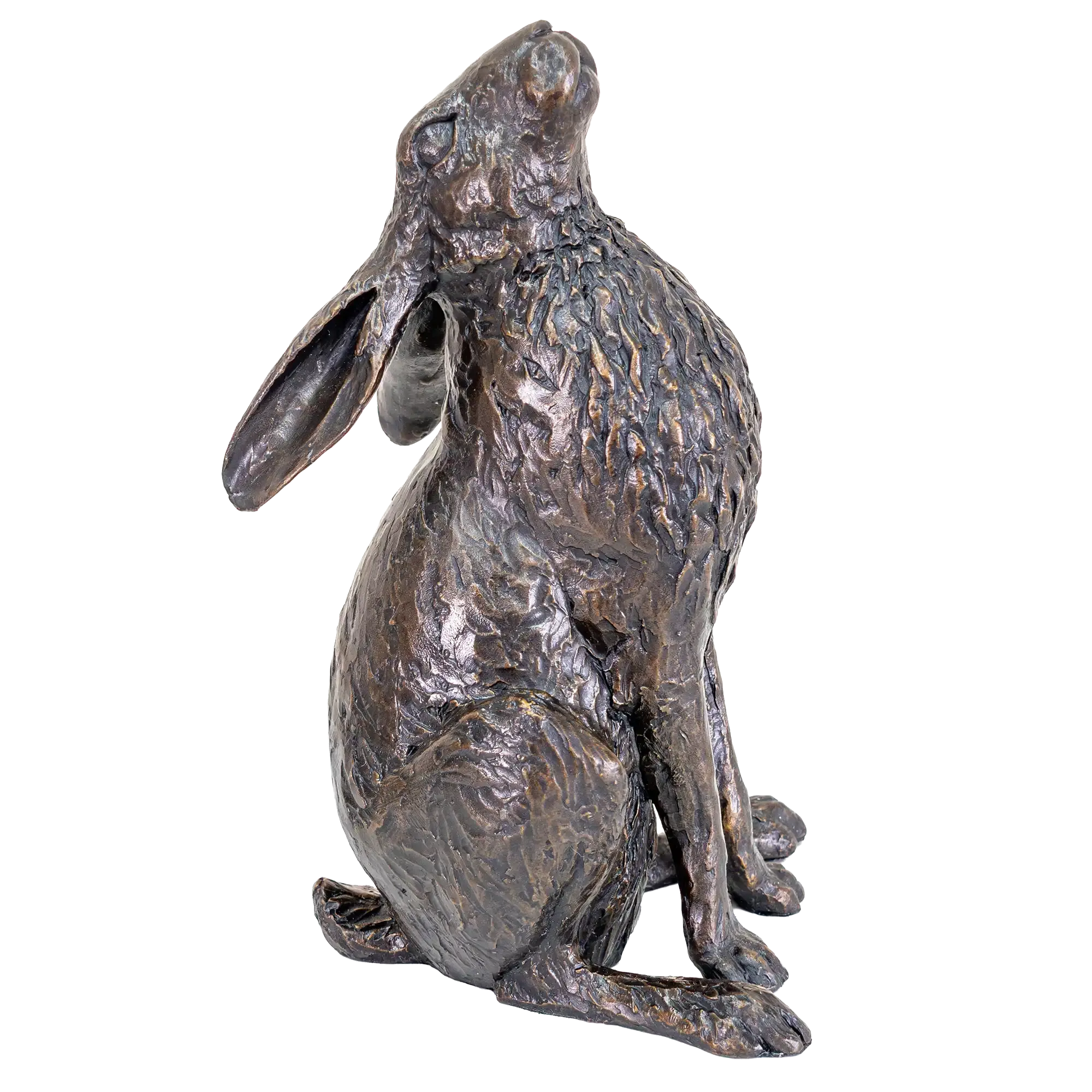 Richard Cooper Bronze Hares Collection Large Hare Moon Gazing Figurine