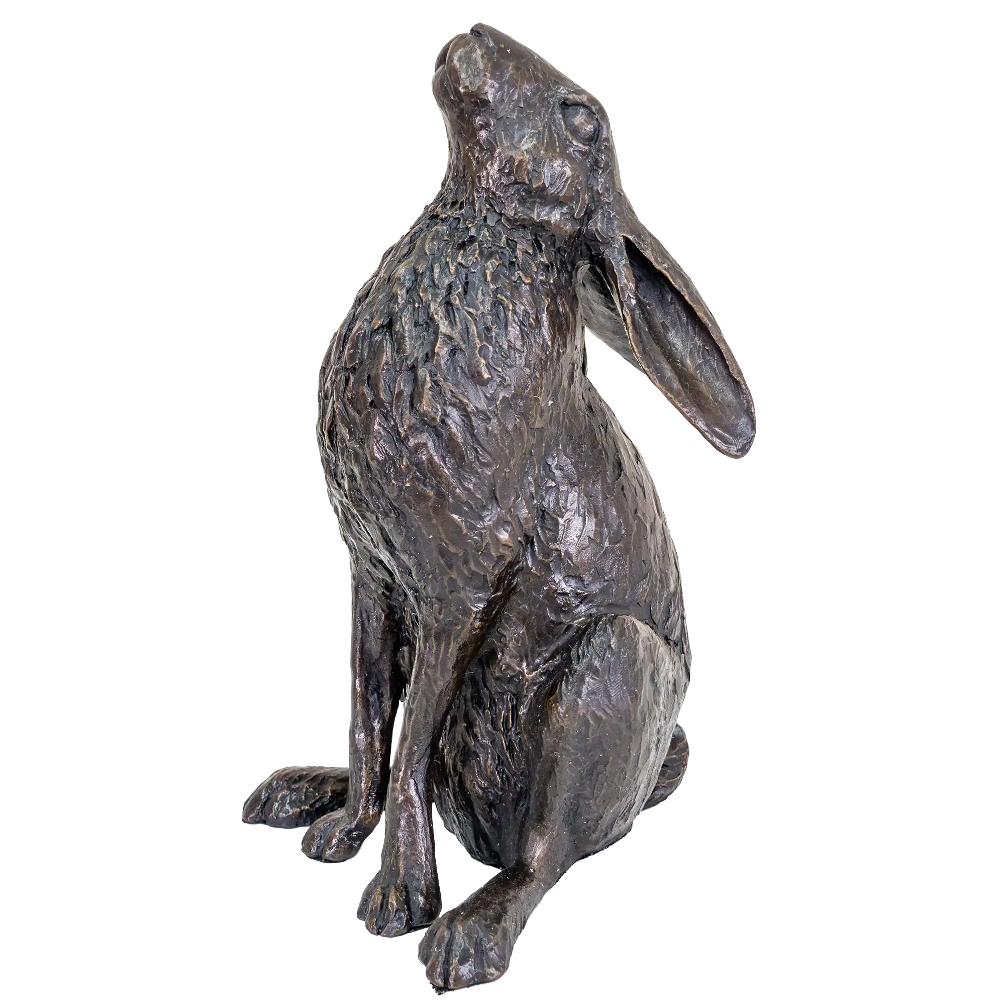 Richard Cooper Bronze Hares Collection Large Hare Moon Gazing Figurine