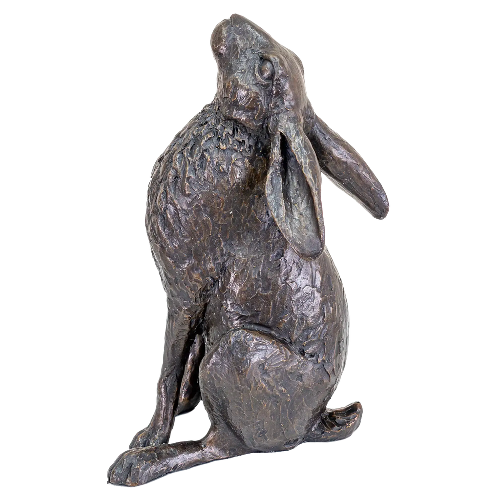 Richard Cooper Bronze Hares Collection Large Hare Moon Gazing Figurine