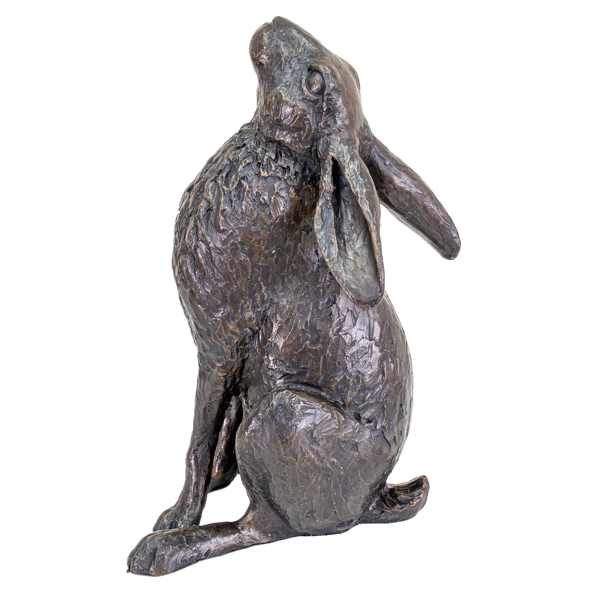 Richard Cooper Bronze Hares Collection Large Hare Moon Gazing Figurine