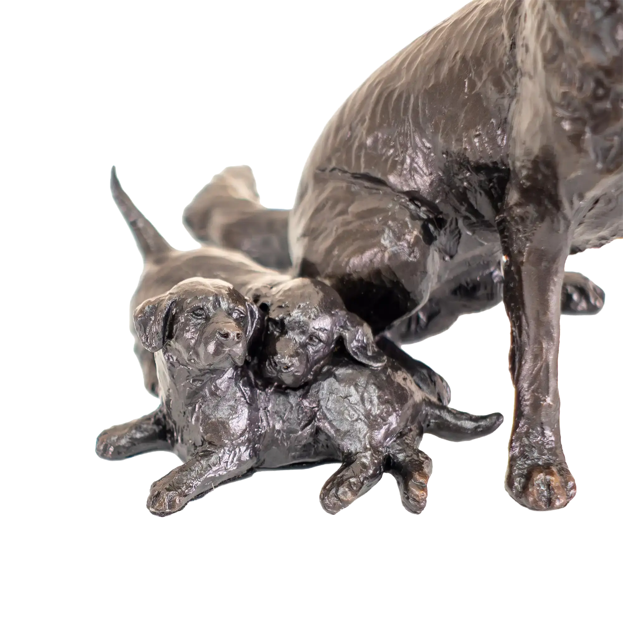 Richard Cooper Limited Edition Bronze Retriever with Puppies Figurine