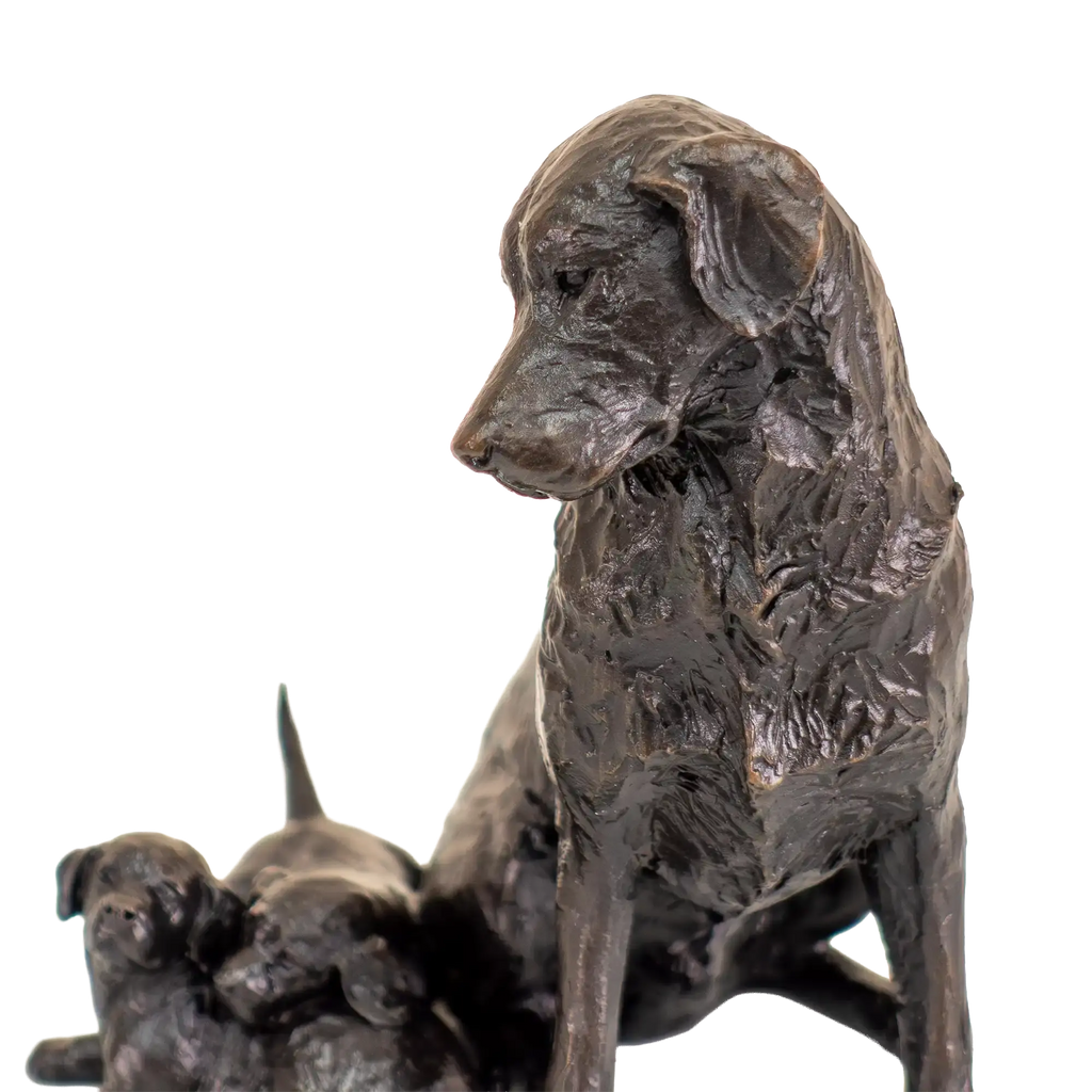Richard Cooper Limited Edition Bronze Retriever with Puppies Figurine