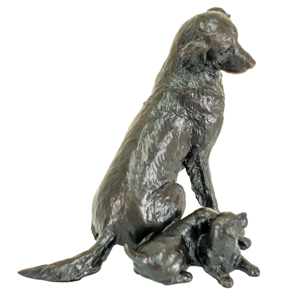 Richard Cooper Limited Edition Bronze Retriever with Puppies Figurine