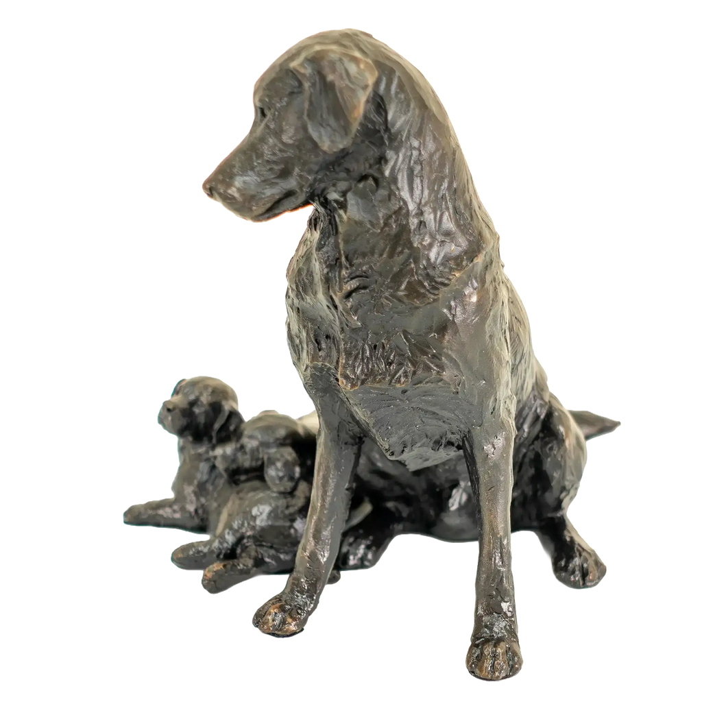 Richard Cooper Limited Edition Bronze Retriever with Puppies Figurine