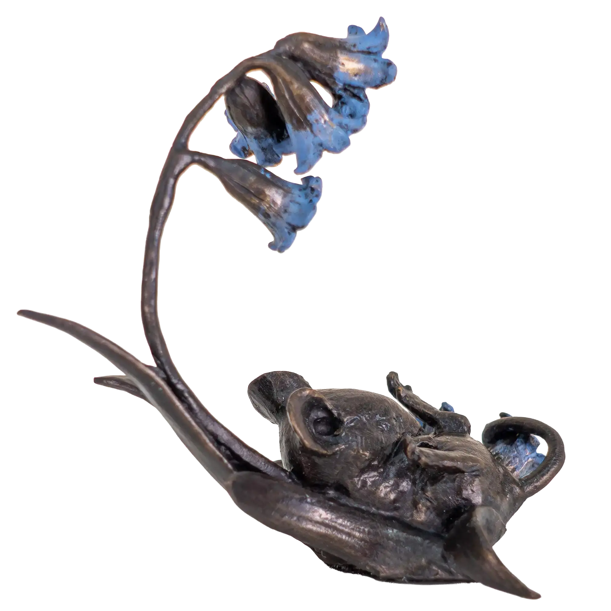 Richard Cooper Bronze Mice Collection Mouse with Bluebells Figurine