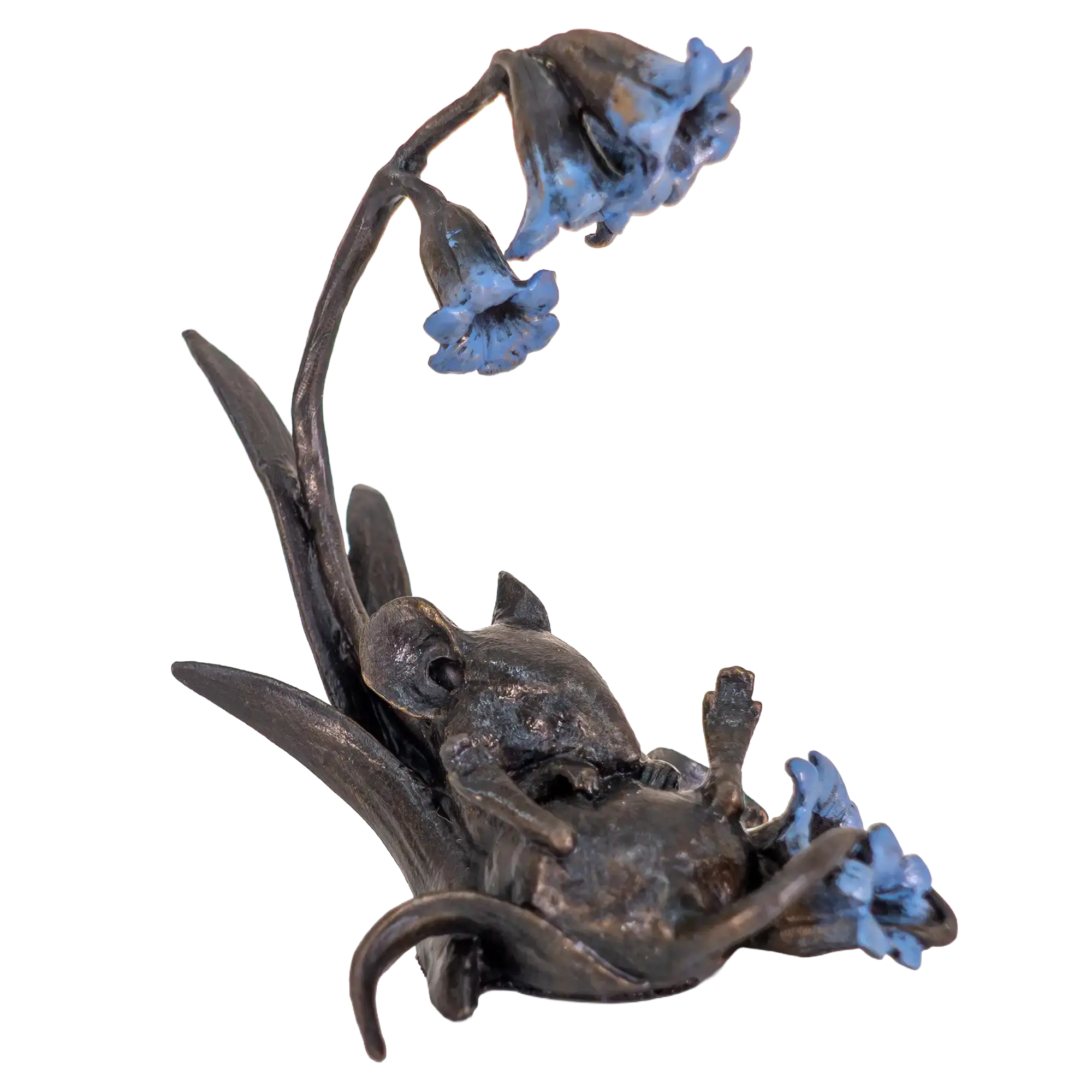 Richard Cooper Bronze Mice Collection Mouse with Bluebells Figurine