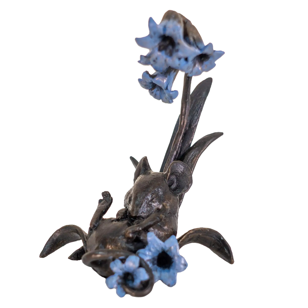 Richard Cooper Bronze Mice Collection Mouse with Bluebells Figurine