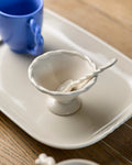 Vintage Table Set of 3 Elevated Condiment Bowls / Vanilla
