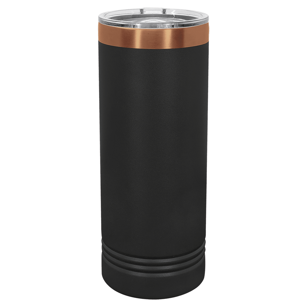 22oz Skinny Tumbler - Black/Rose Gold - Laser Engraving