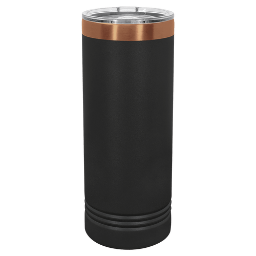 22oz Skinny Tumbler - Black/Rose Gold - Laser Engraving