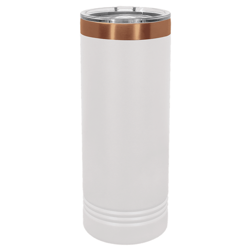 22oz Skinny Tumbler - White/Rose Gold - Laser Engraving