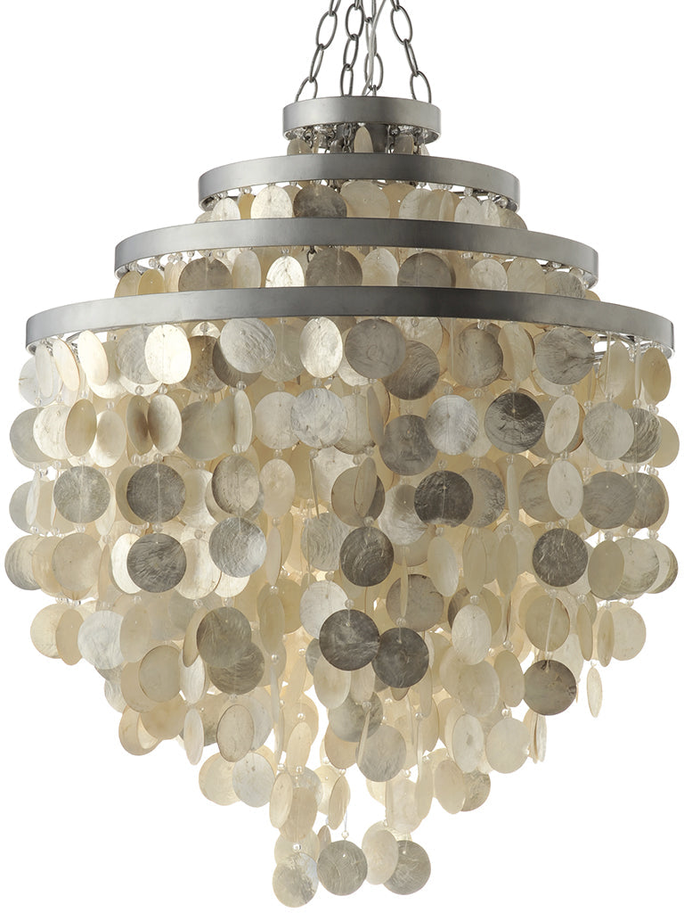 Round Chandelier with Round Capiz