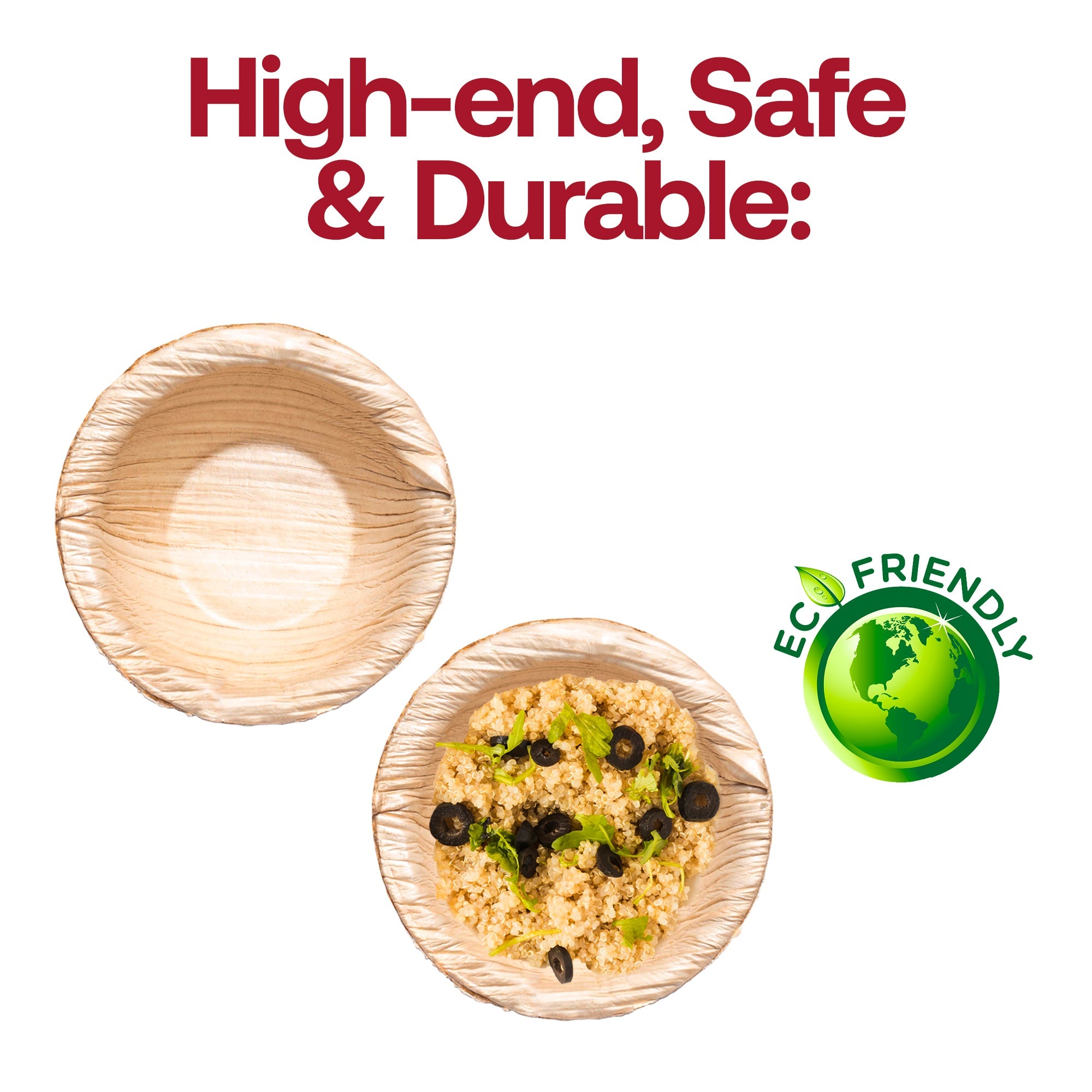 Round Palm Leaf Eco Friendly Mini Disposable Dip Bowls (0.5 oz.)