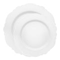 White with Silver Rim Round Blossom Disposable Plastic Dinnerware Value Set