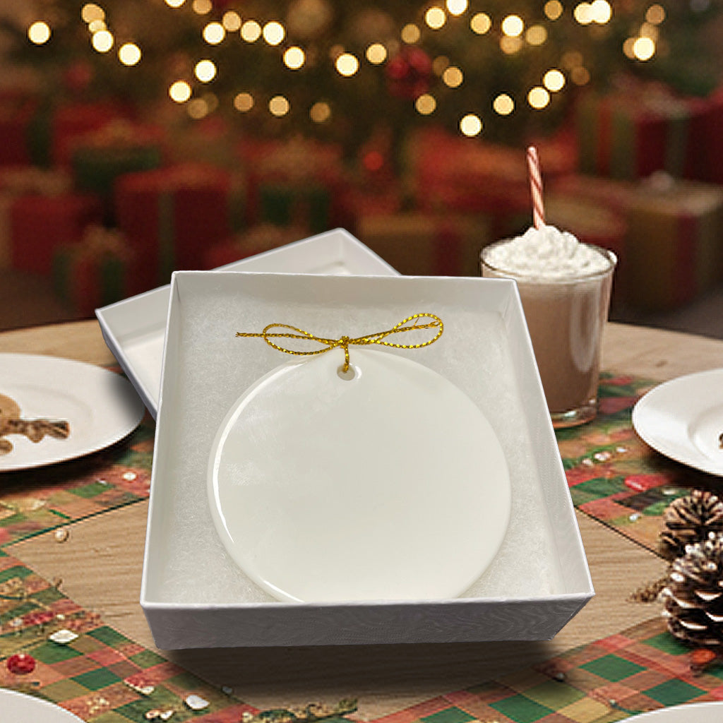 3" Round - 2 Sided - Personalized Ceramic Ornament
