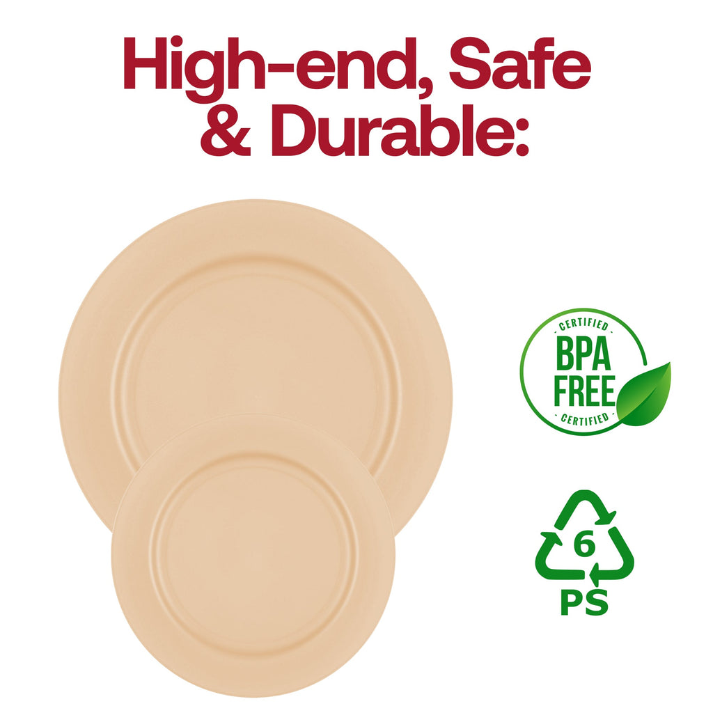 Matte Bright Yellow Round Disposable Plastic Appetizer/Salad Plates (7.5")