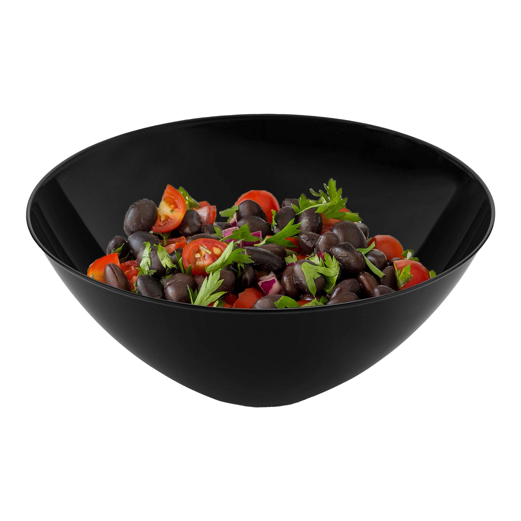 Solid Black Organic Round Disposable Plastic Bowls (32 oz.)