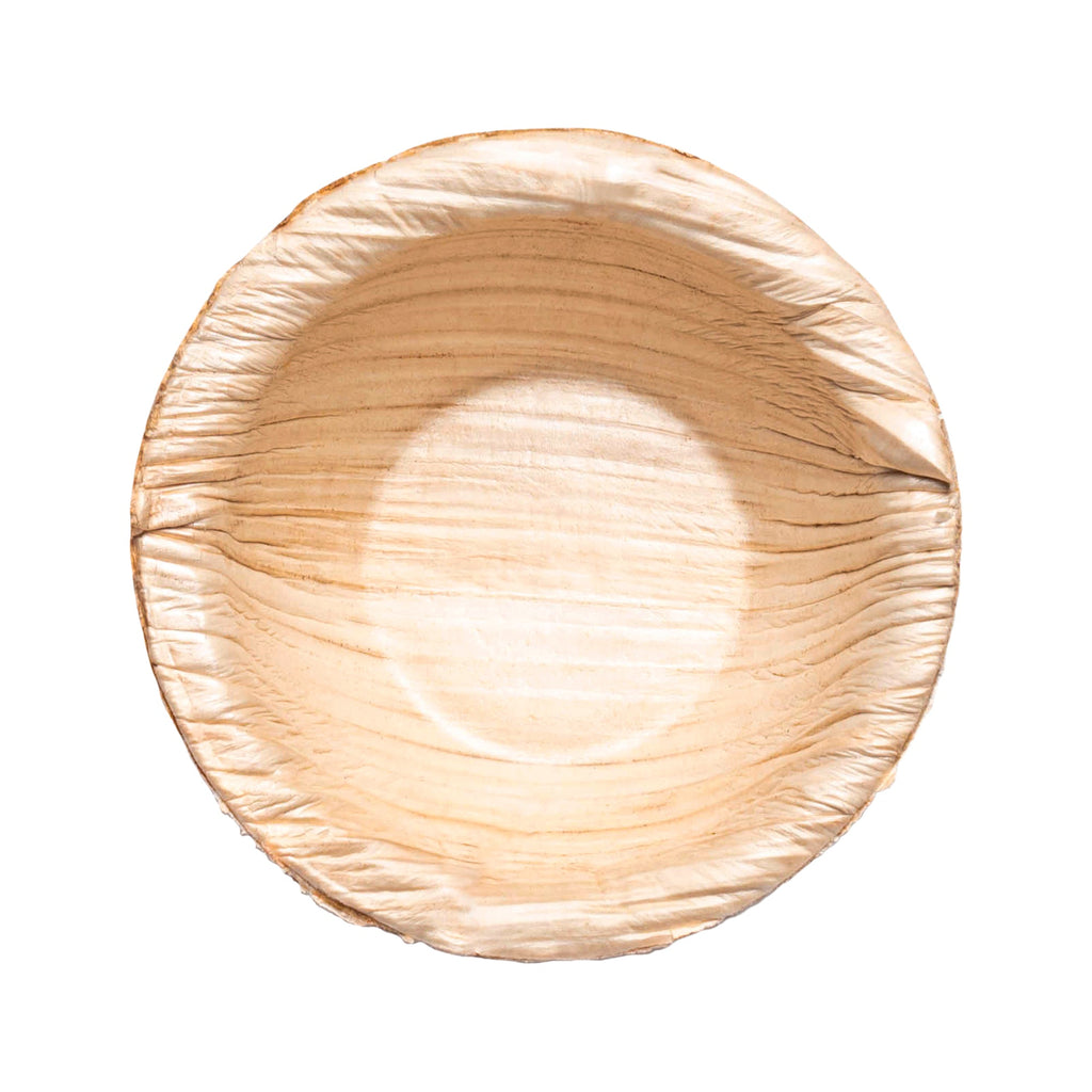 Round Palm Leaf Eco Friendly Mini Disposable Dip Bowls (0.5 oz.)