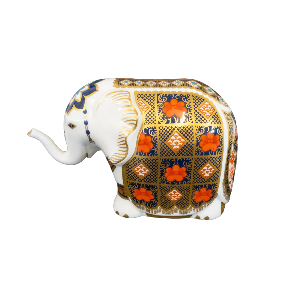 Royal Crown Derby Imari Small Elephant Paperweight