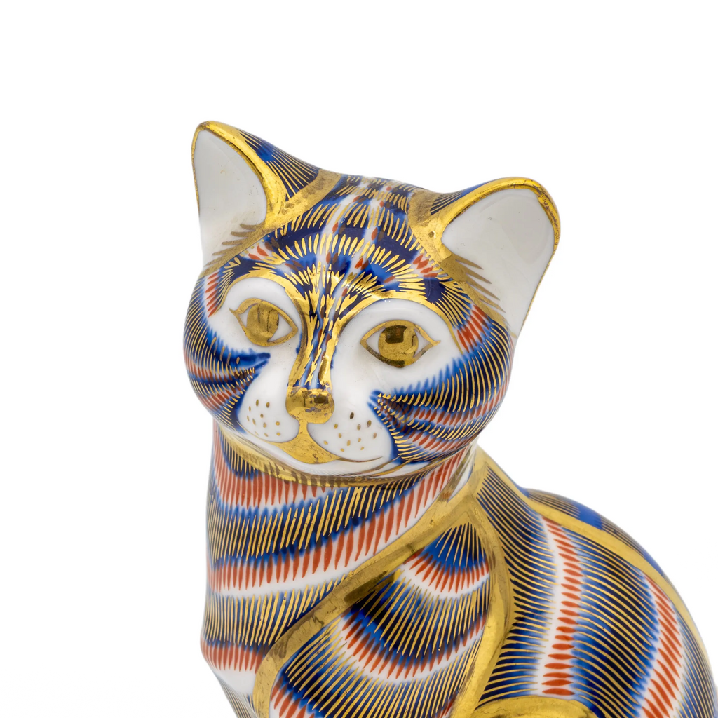 Royal Crown Derby Doulton Cat Paperweight Bone China