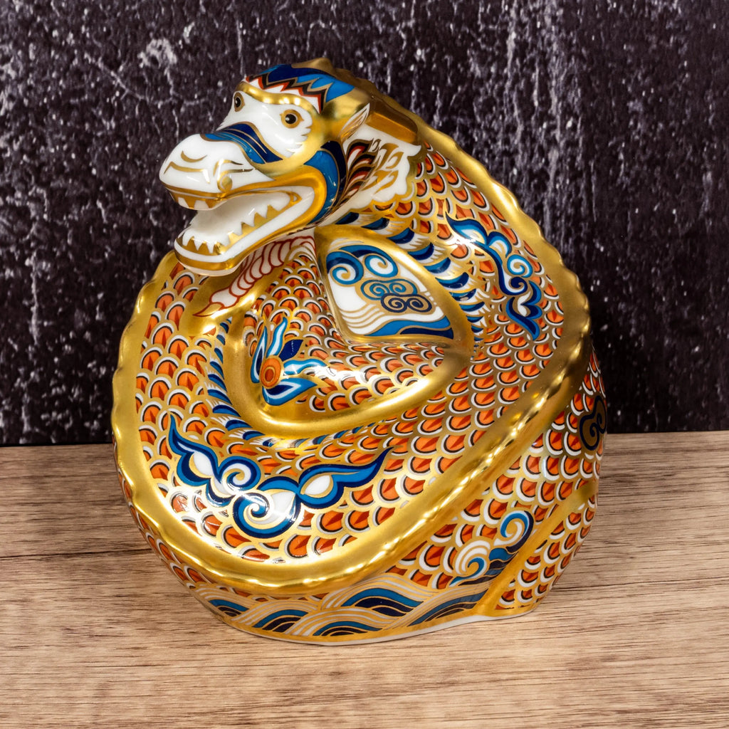 Royal Crown Derby Dragon of Happiness Paperweight Bone China