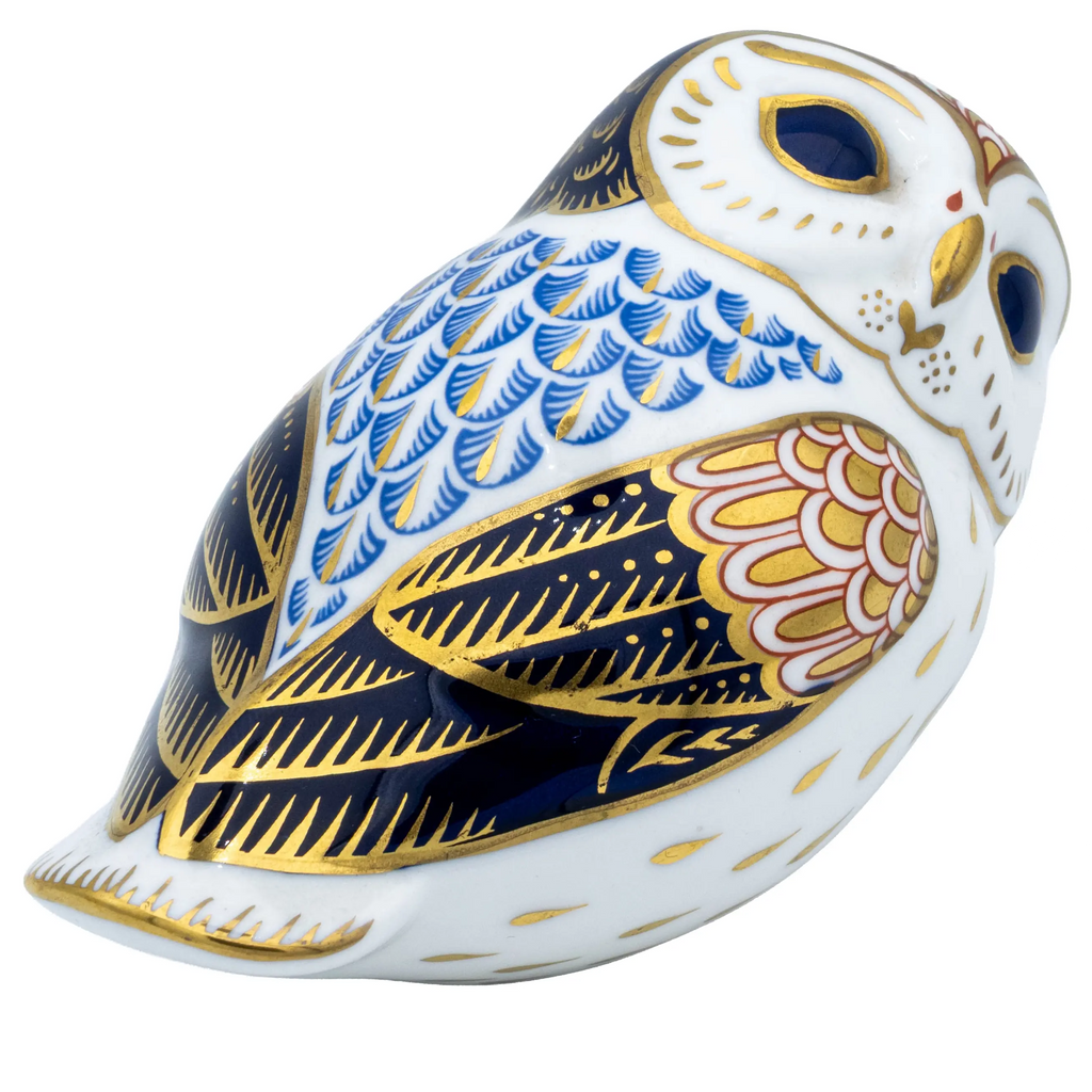 Royal Crown Derby Owl Paperweight Bone China Collectible
