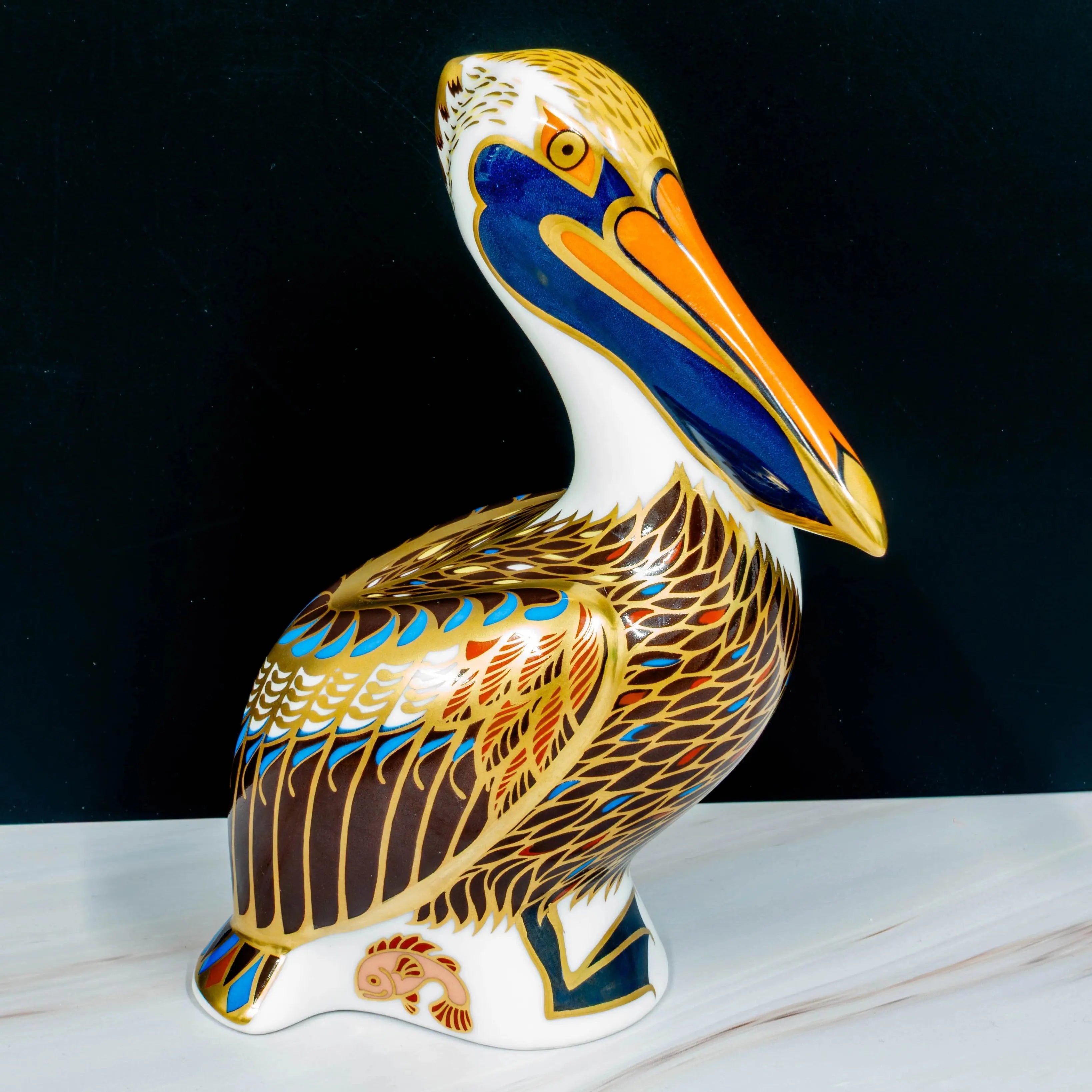 Royal Crown Derby Brown Pelican Paperweight Bone China