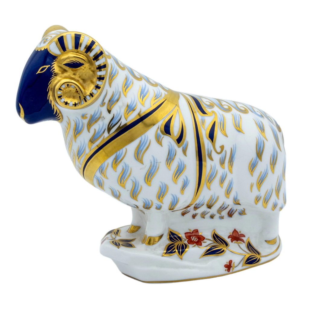 Royal Crown Derby Ram Paperweight Bone China Collectible