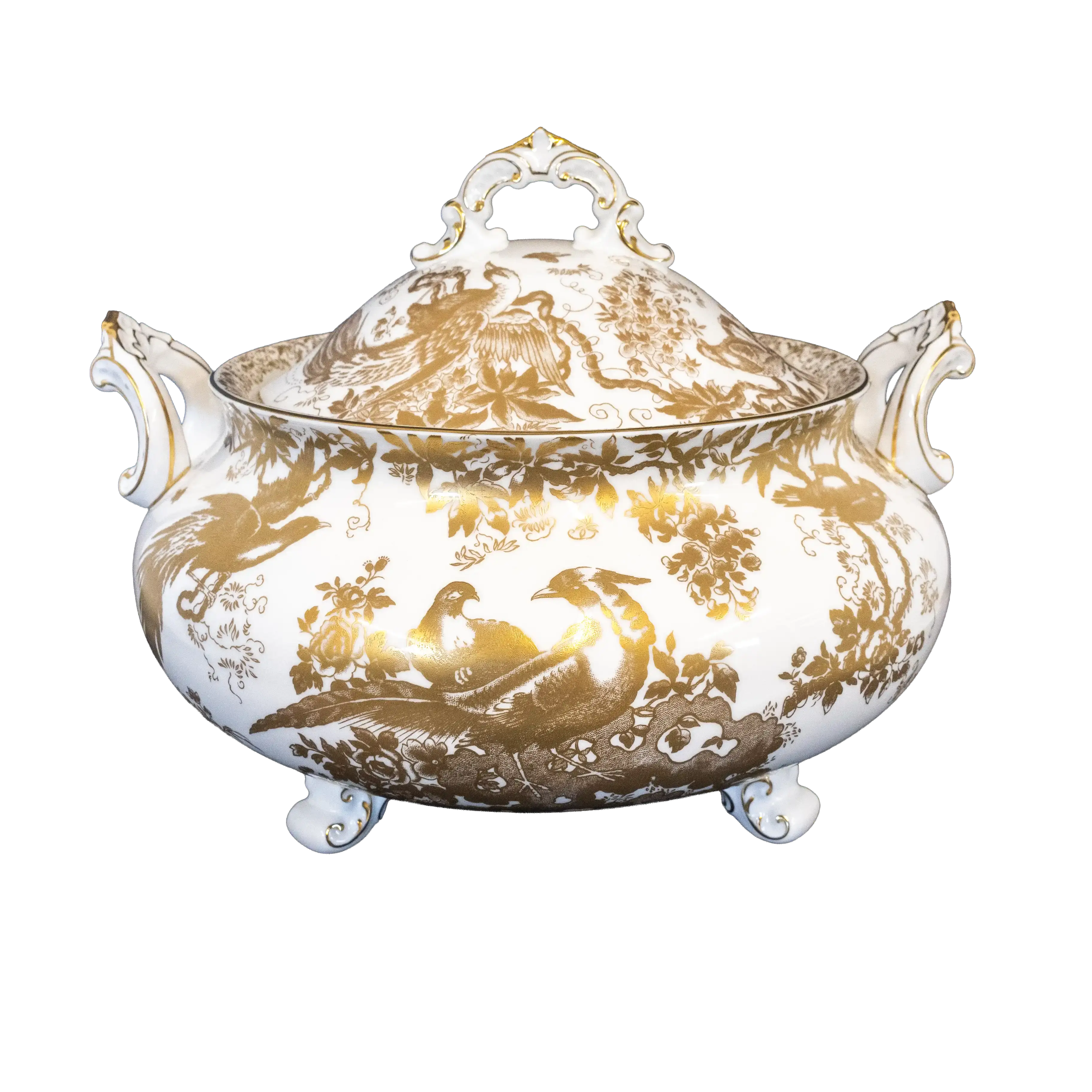 Royal Crown Derby Gold Aves Soup Tureen