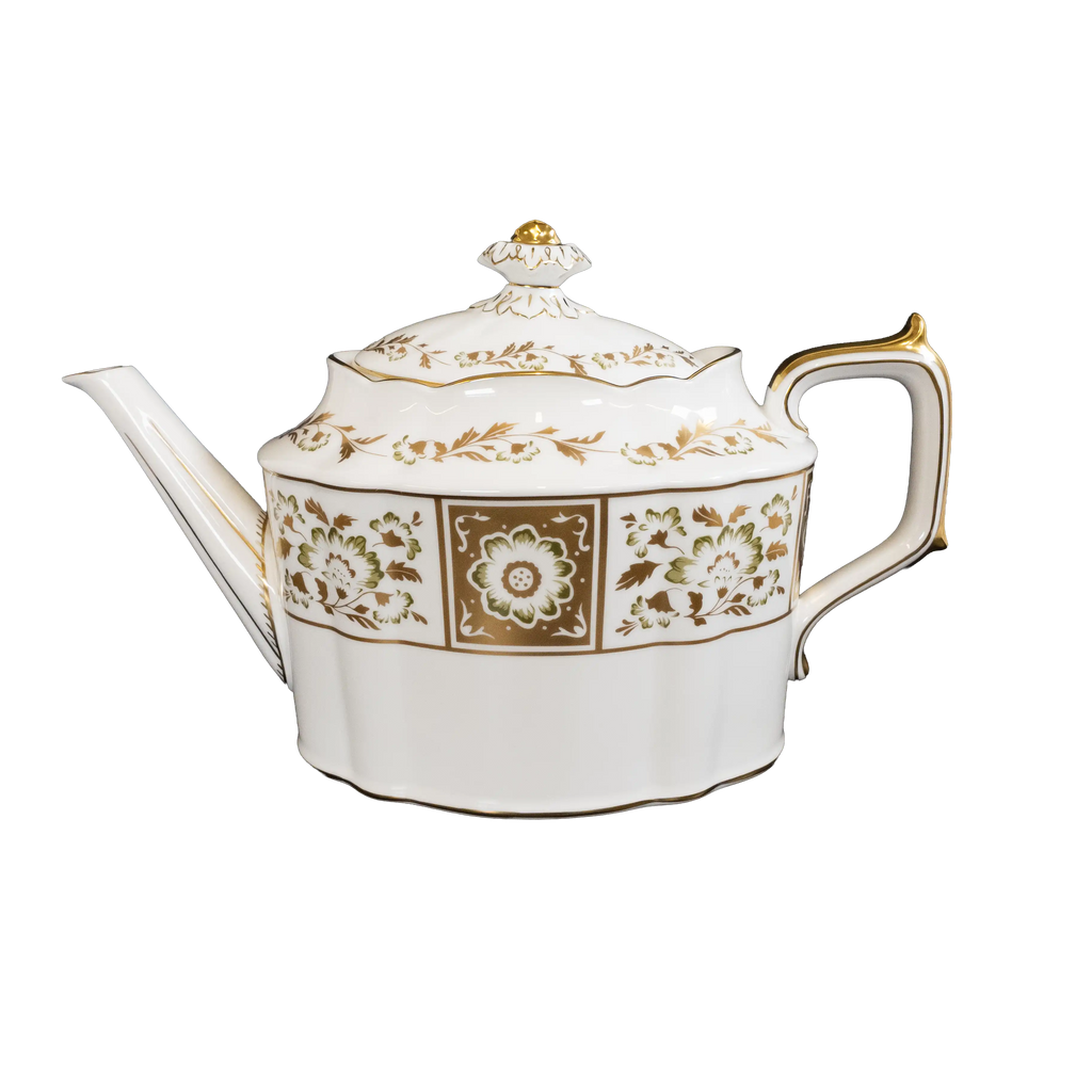 Royal Crown Derby Green Panel Teapot Large