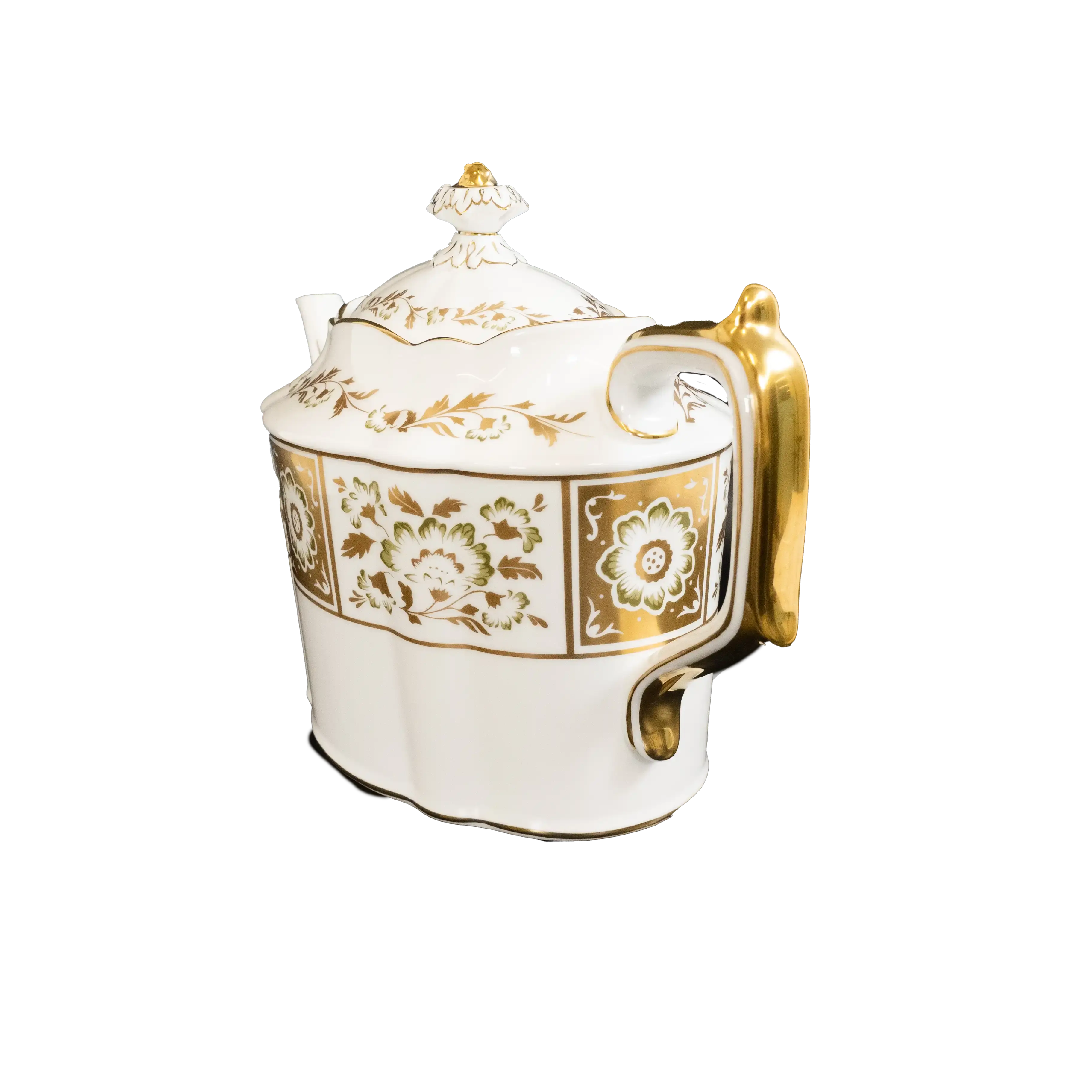 Royal Crown Derby Green Panel Teapot Large