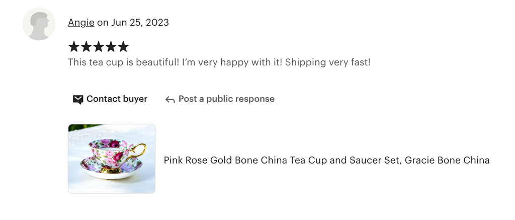 Pink Rose Gold Bone China Tea Cup and Saucer