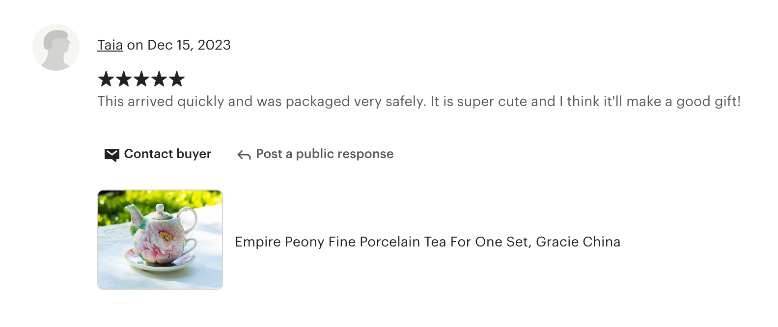 Empire Peony Fine Porcelain Tea For One Set