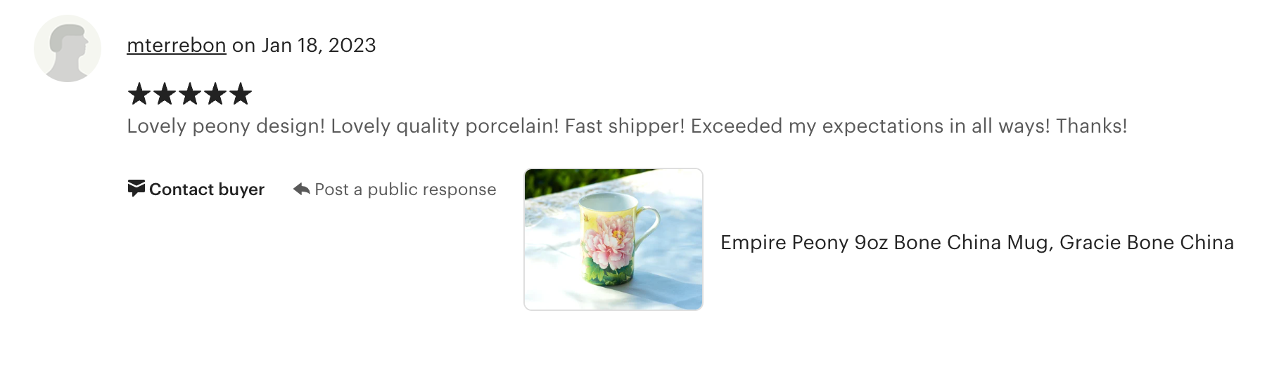 Empire Peony Bone China Mug