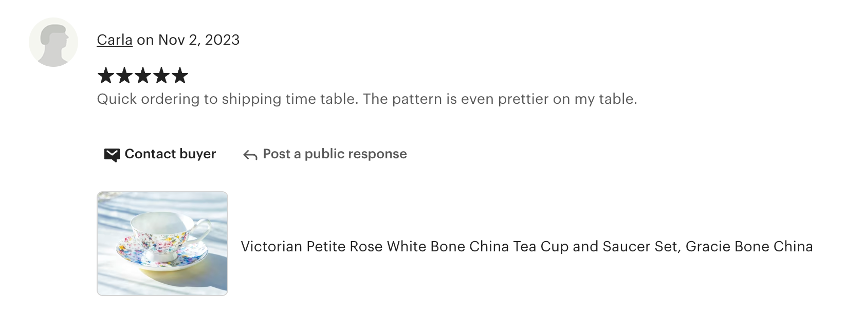 Victorian Petite Rose White Bone China Cup and Saucer