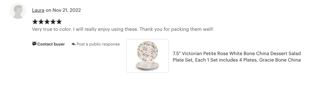 7.5" Victorian Petite Rose White Bone China Dessert Plate