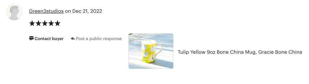 Tulip Yellow Bone China Mug