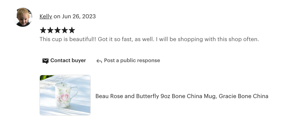 Beau Rose and Butterfly Bone China Mug