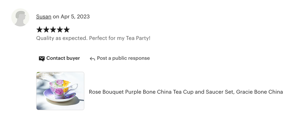 Rose Bouquet Purple Bone China Tea Cup and Saucer