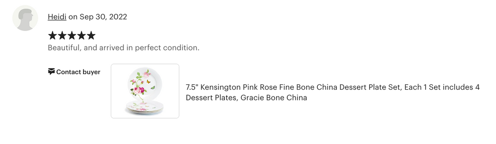 7.5" Kensington Pink Rose Bone China Dessert Plate