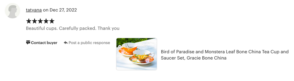 Bird of Paradise and Monstera Leaf Bone China Tea Cup and Saucer