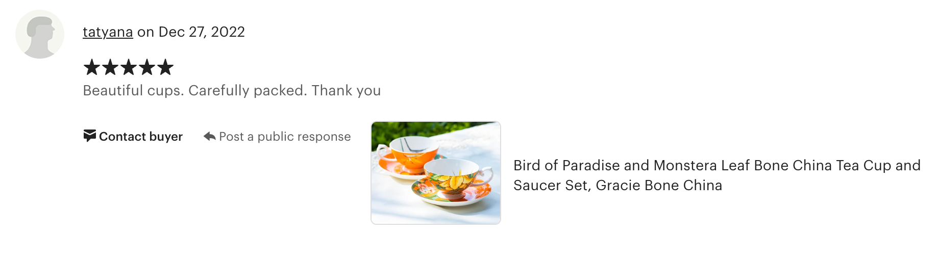 Bird of Paradise and Monstera Leaf Bone China Tea Cup and Saucer