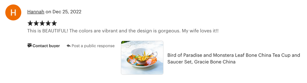 Bird of Paradise and Monstera Leaf Bone China Tea Cup and Saucer