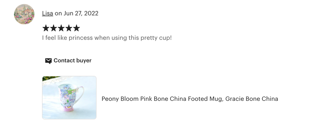Peony Bloom Pink Bone China Mug
