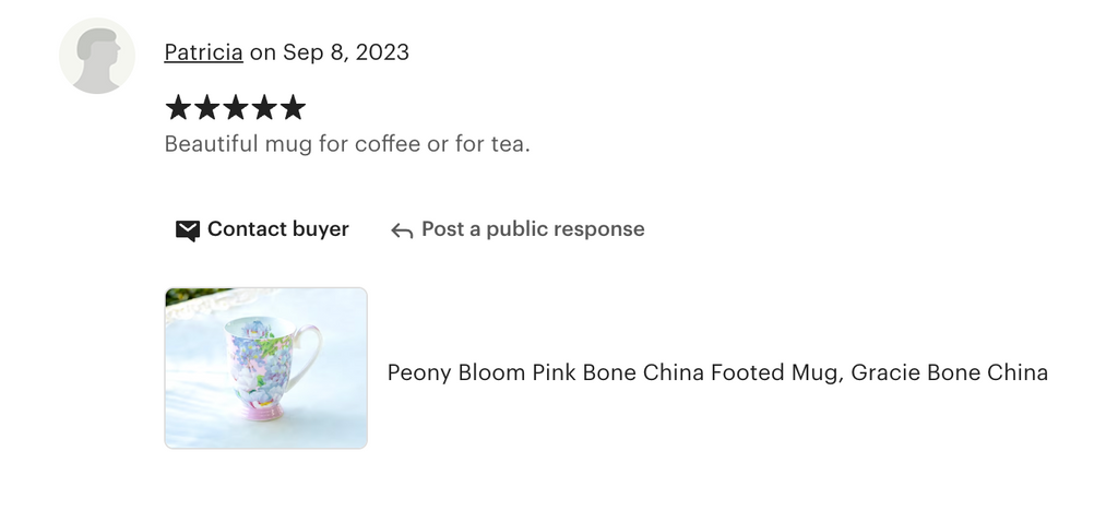 Peony Bloom Pink Bone China Mug