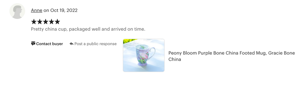 Peony Bloom Purple Bone China Mug