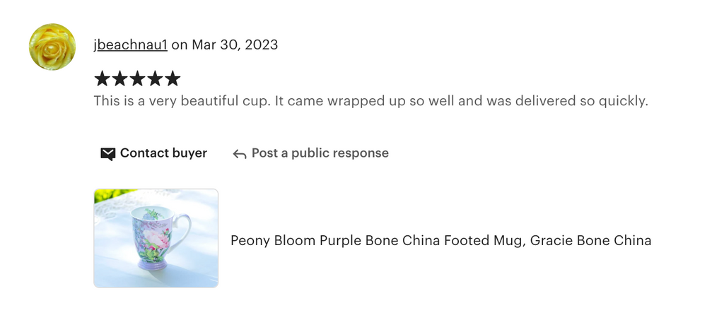 Peony Bloom Purple Bone China Mug