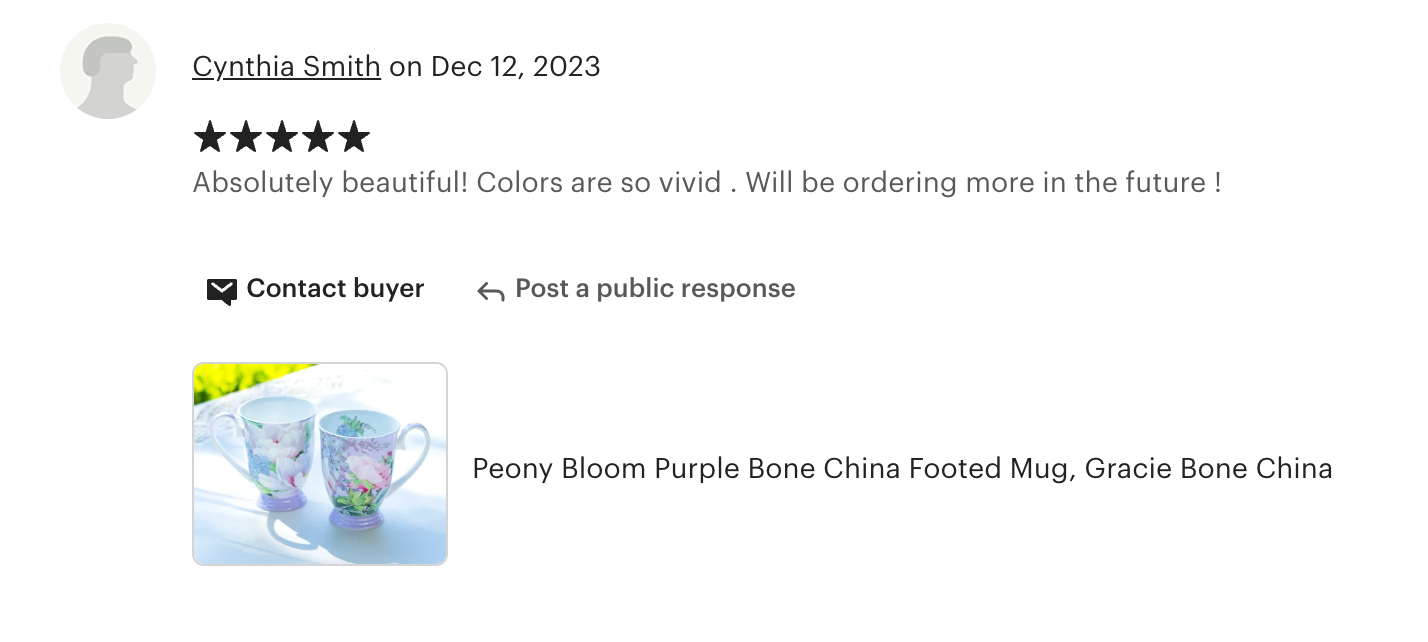 Peony Bloom Purple Bone China Mug