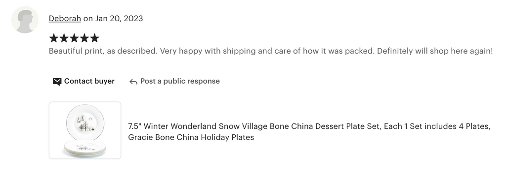 7.5" Winter Wonderland Snow Village Bone China Dessert Plate